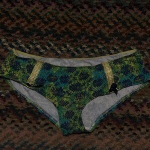 Flirtitude Green and Blue Patterned Panties